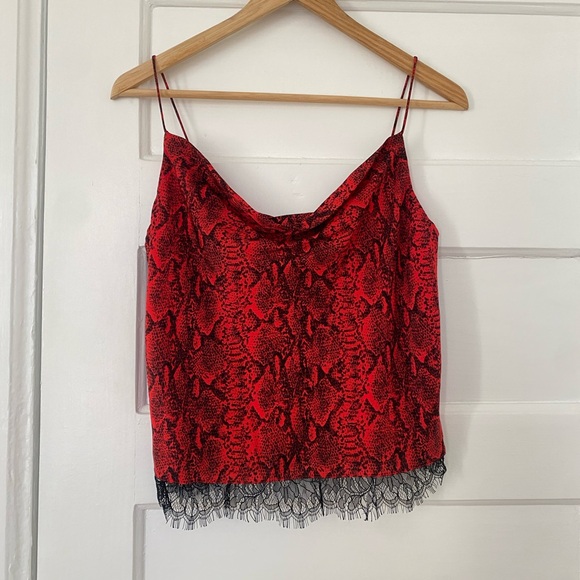 Alice + Olivia silk lace trimmed scoop neck tank - Picture 3 of 9